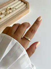 14K Altın Kaplama Ayarlanabilir Mix Yüzük 1