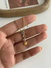 14K Xuping Seri Minimal Renkli Taşlı Kolye 2