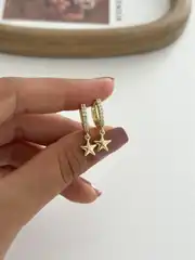 14K Xuping Seri Mini Yıldız Sallantılı Küpe 2