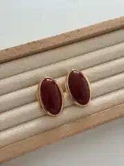 Bordo Taş Küpe 2
