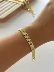 14k Altın Kaplama Kalın Marka Model Bileklik  1