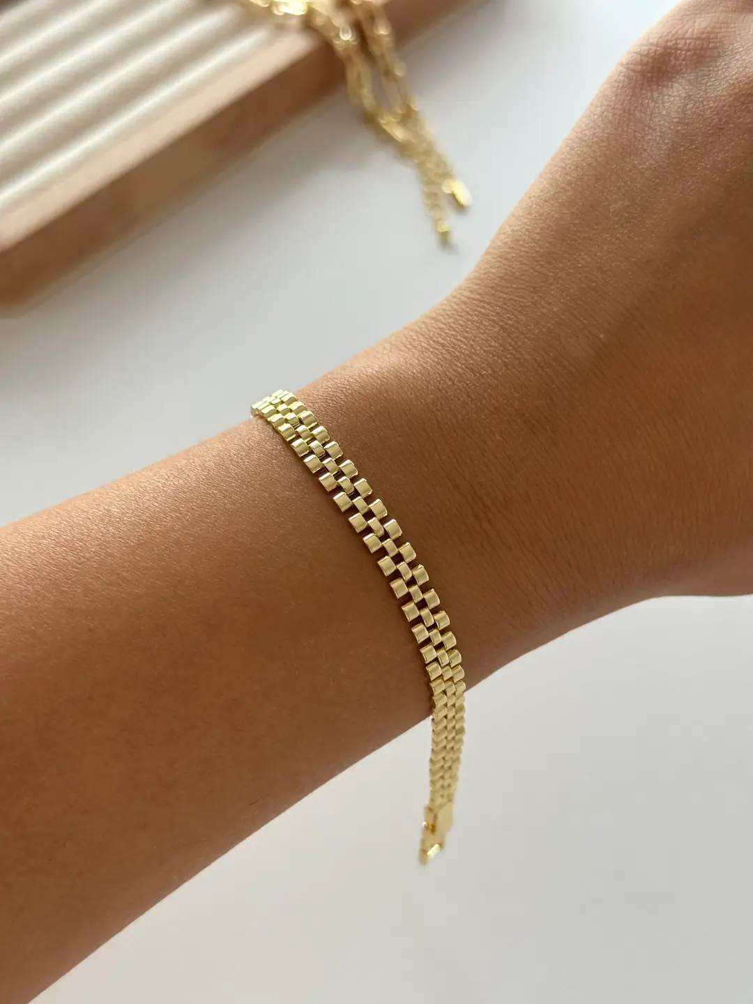 14k Altın Kaplama İnce Marka Model Bileklik 