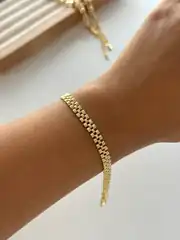 14k Altın Kaplama İnce Marka Model Bileklik  1