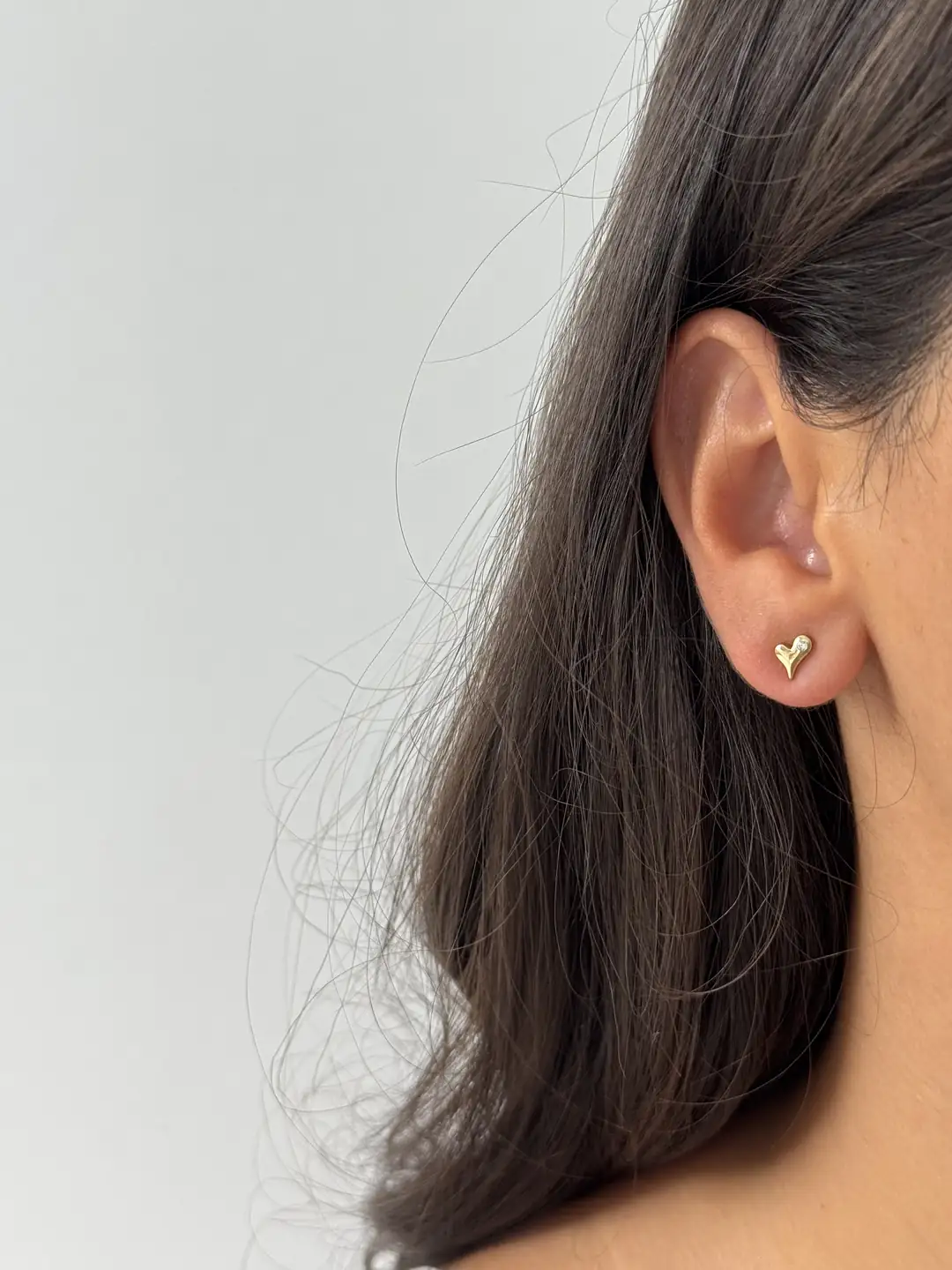 14K Xuping Seri Minimal Kalp Küpe