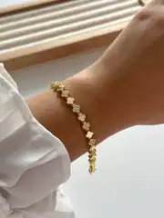 14K Altın Kaplama Yonca Bileklik  1