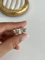 14K Xuping Seri Mor Çiçek Küpe 2