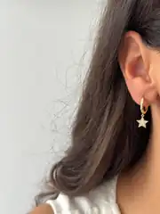 14k xuping seri yıldız charmlı küpe  2