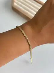 14K Altın Kaplama İnce Örme Bileklik 2