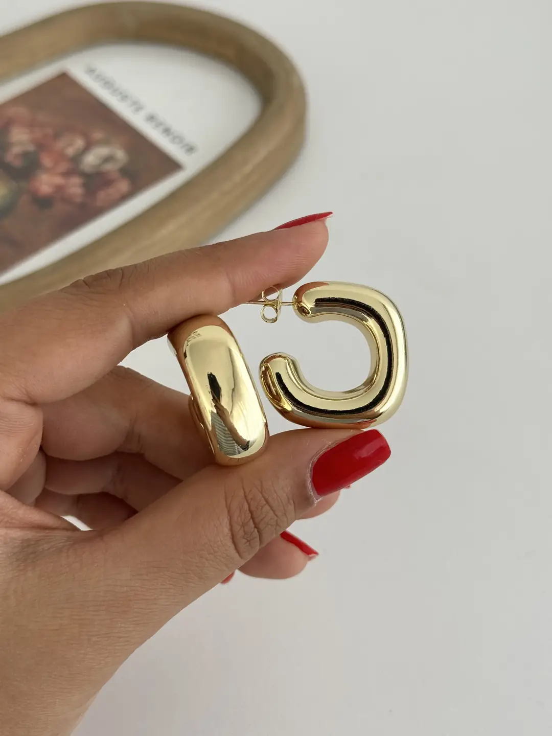 14K Xuping Seri Kalın C Küpe