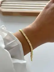 14k Altın Kaplama Badem Model Bileklik  1