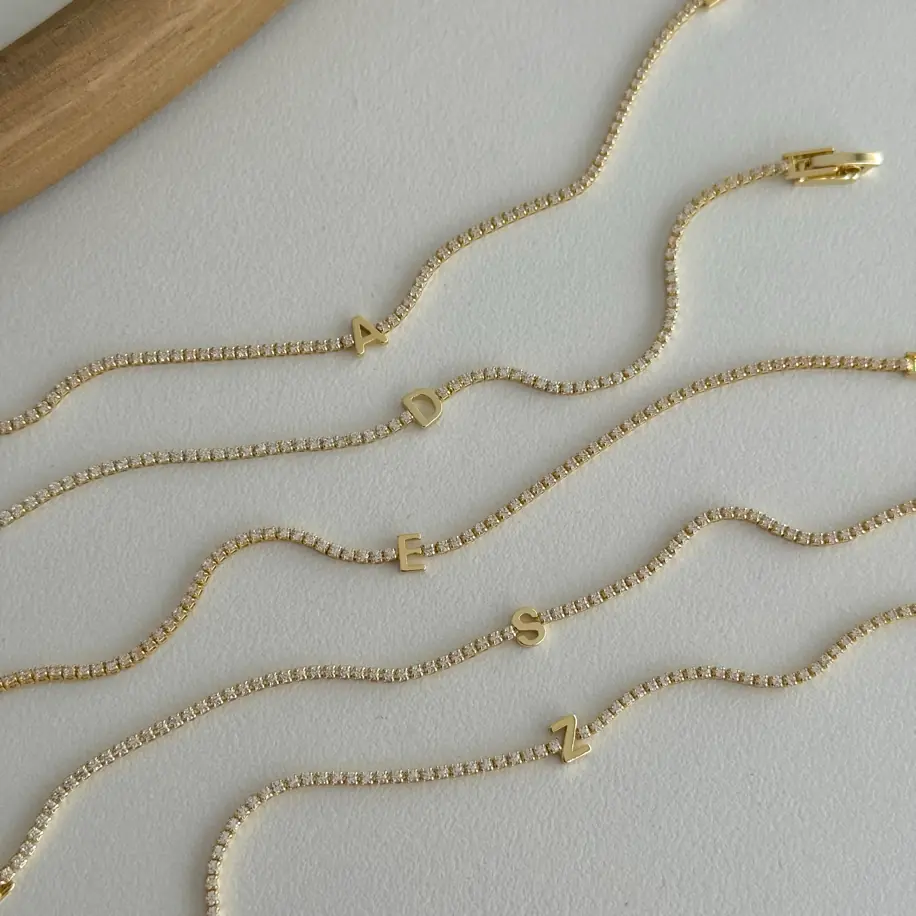 14K Özel Seri Minimal Harf Bileklik