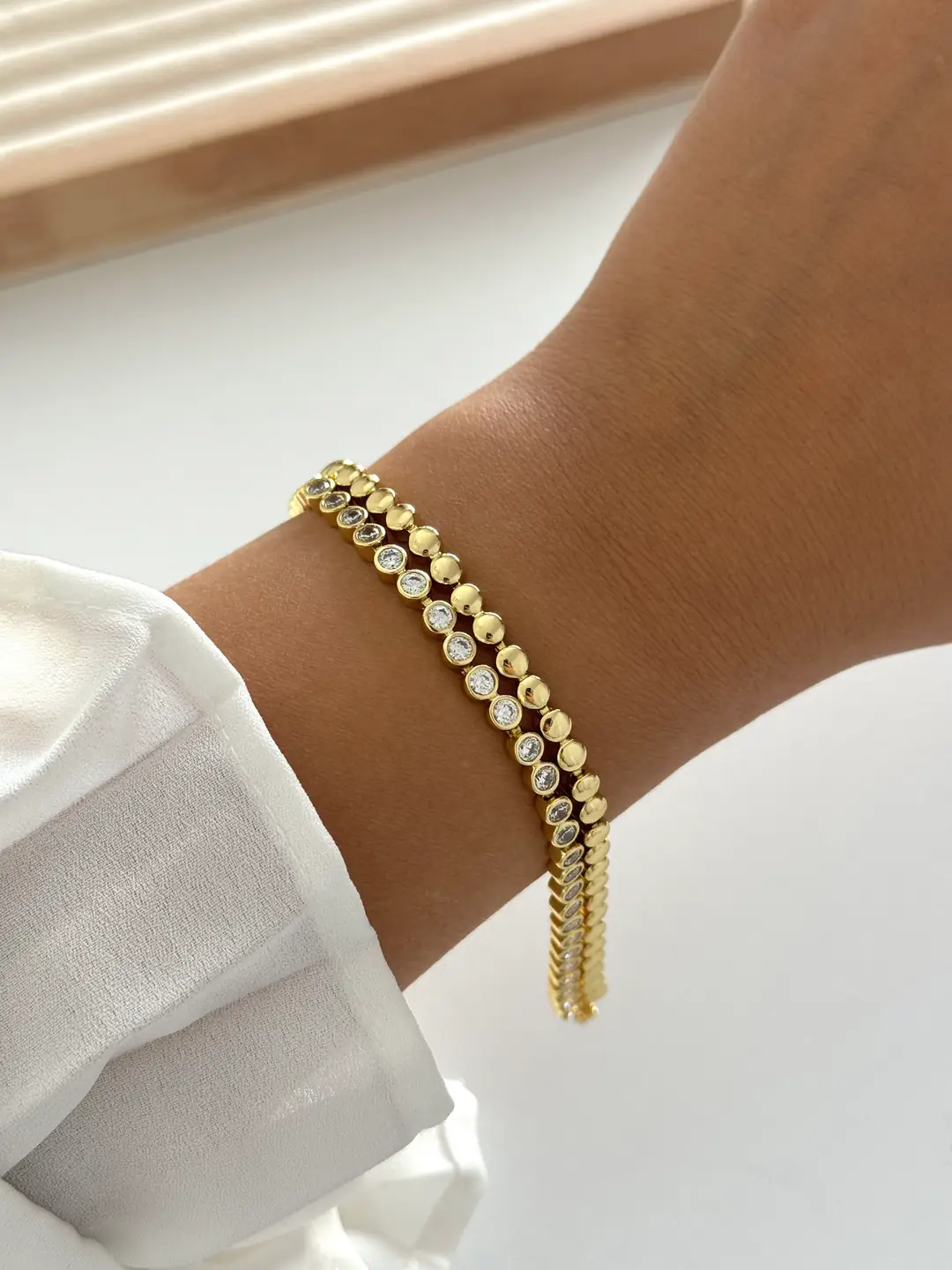 14k xuping seri ikili bileklik 