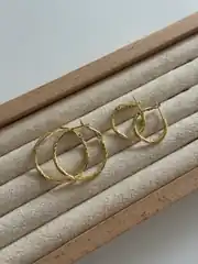 14K Xuping Seri Parıltılı Halka Küpe 2