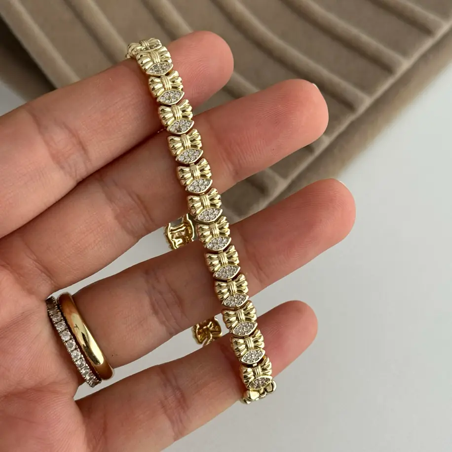 14K Xuping Seri Fiyonk Bileklik