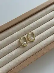 14K Xuping Seri İnci Detay Küpe 3