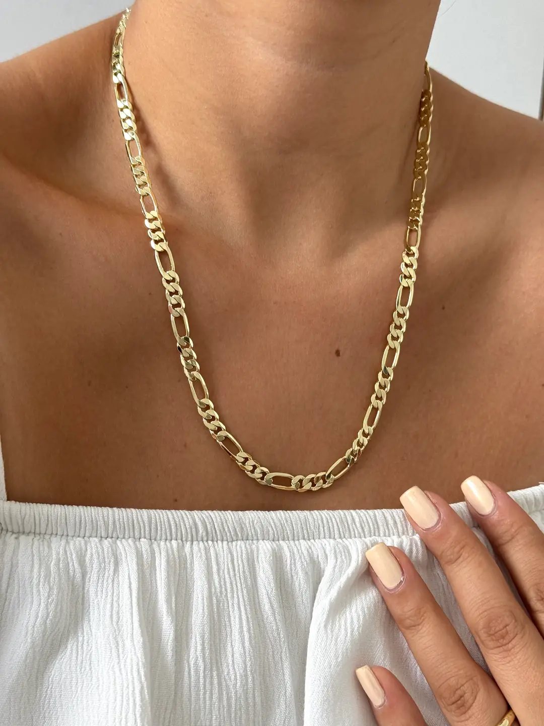 14K Xuping Seri Kalın Figaro Kolye 55 Cm
