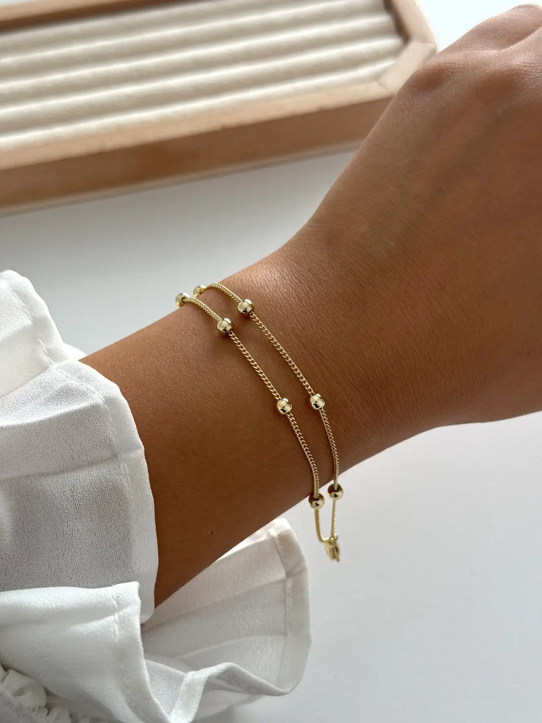 14K Xuping Seri Minimal İkili Dorika Bileklik