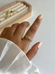 14K Altın Kaplama Ayarlanabilir Mix Yüzük 1