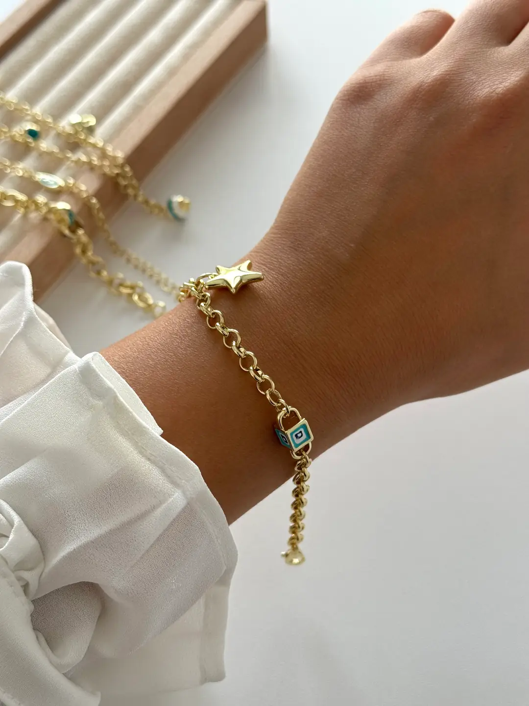14K Altın Kaplama Kuyumcu Model Bileklik