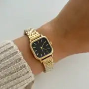 Çelik Kordonlu Siyah Kadranlı Gold Saat 2