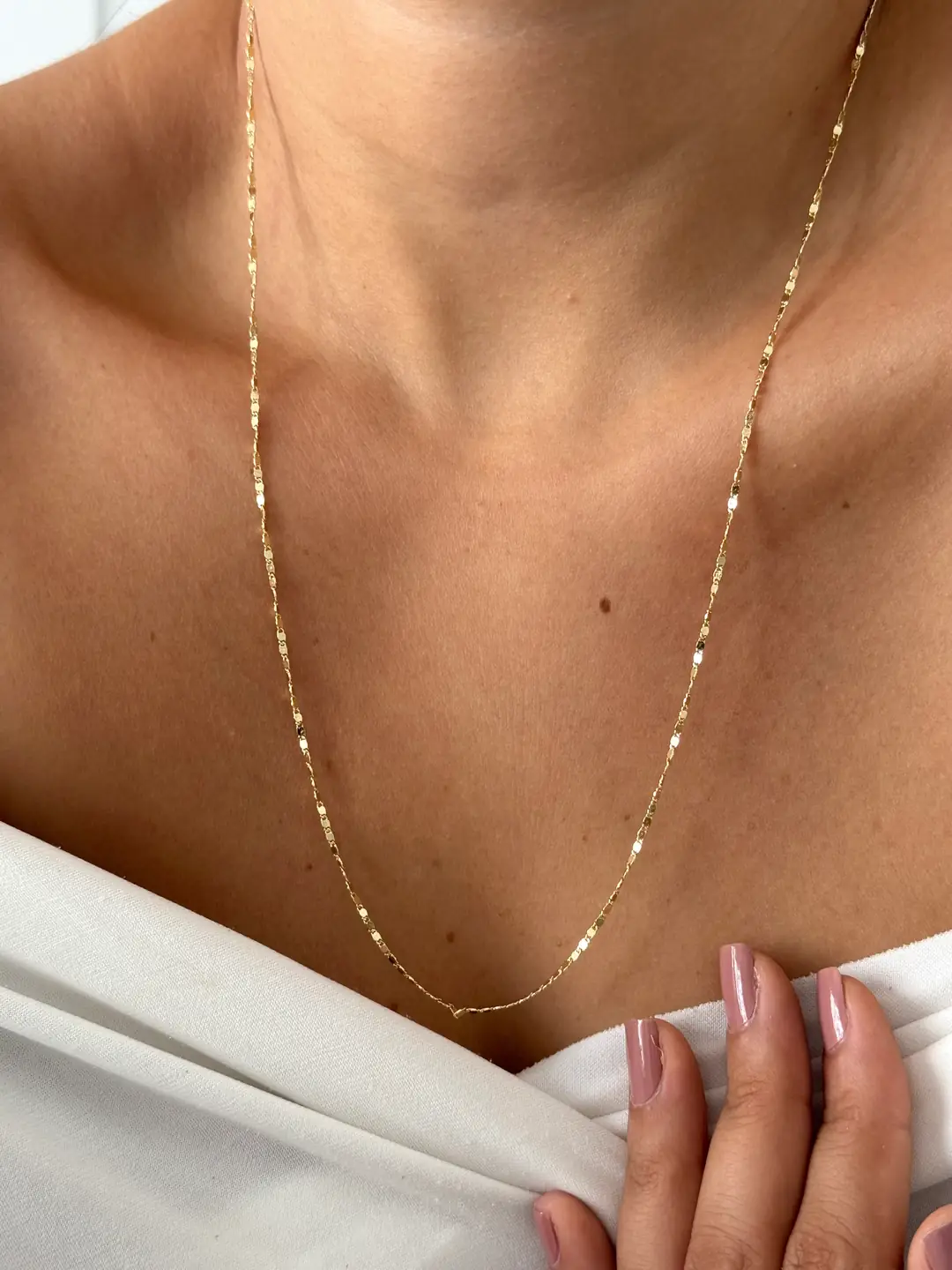 14K Xuping Seri Parıltılı Kolye 60 Cm