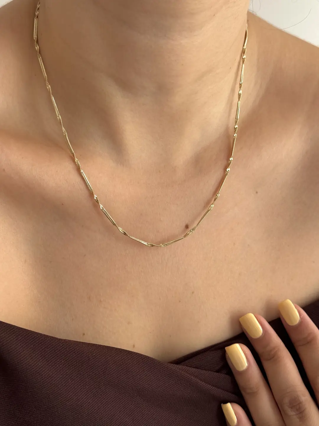 14K Xuping Seri Kolye 45 Cm