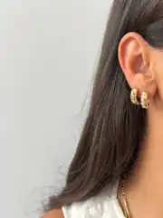 14K Xuping Seri Renkli Desenli Halka Küpe 1