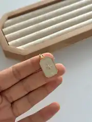 14k Altın Kaplama Sedefli Kuzey Yıldızı Kolye Ucu 1