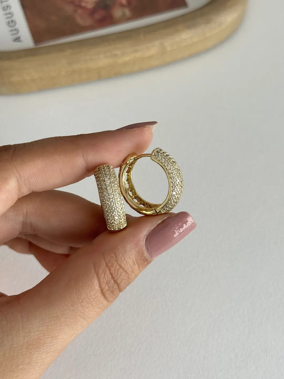 14K Xuping Seri Gömme Taş Küpe