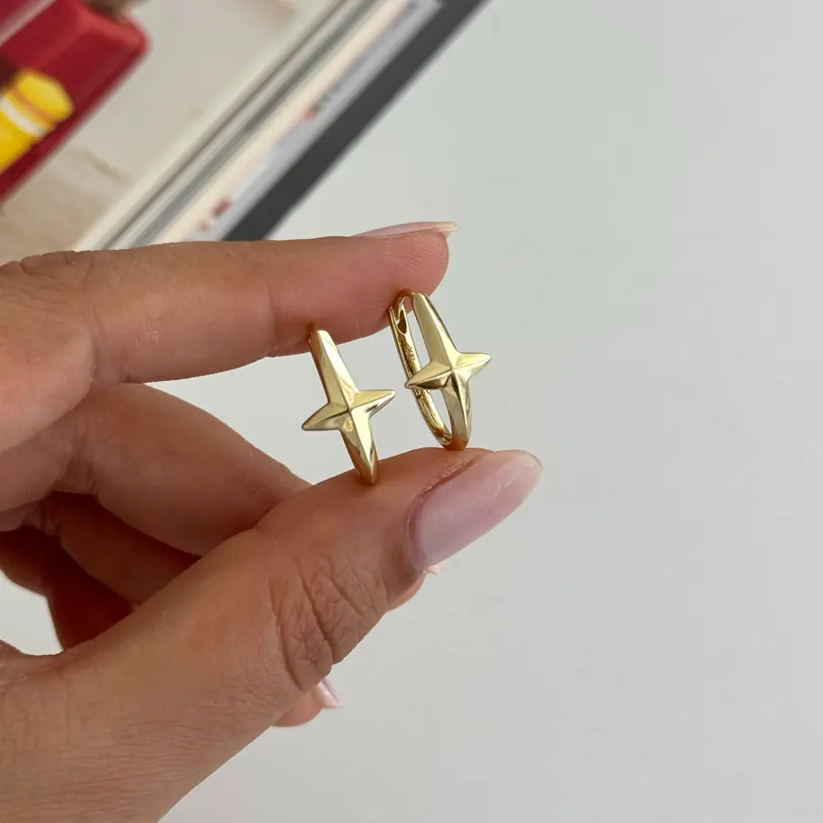 14K Xuping Seri Kutup Yıldızı Küpe 2 Cm