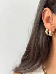 14K Xuping Seri Üzeri Desenli Halka Küpe 1