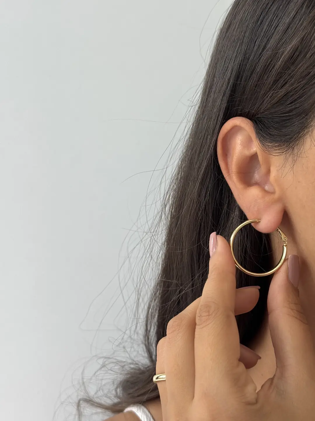 14K Xuping Seri Halka Küpe 3 Cm