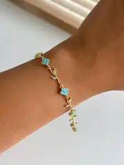 14K Altın Kaplama Yonca Bileklik 2