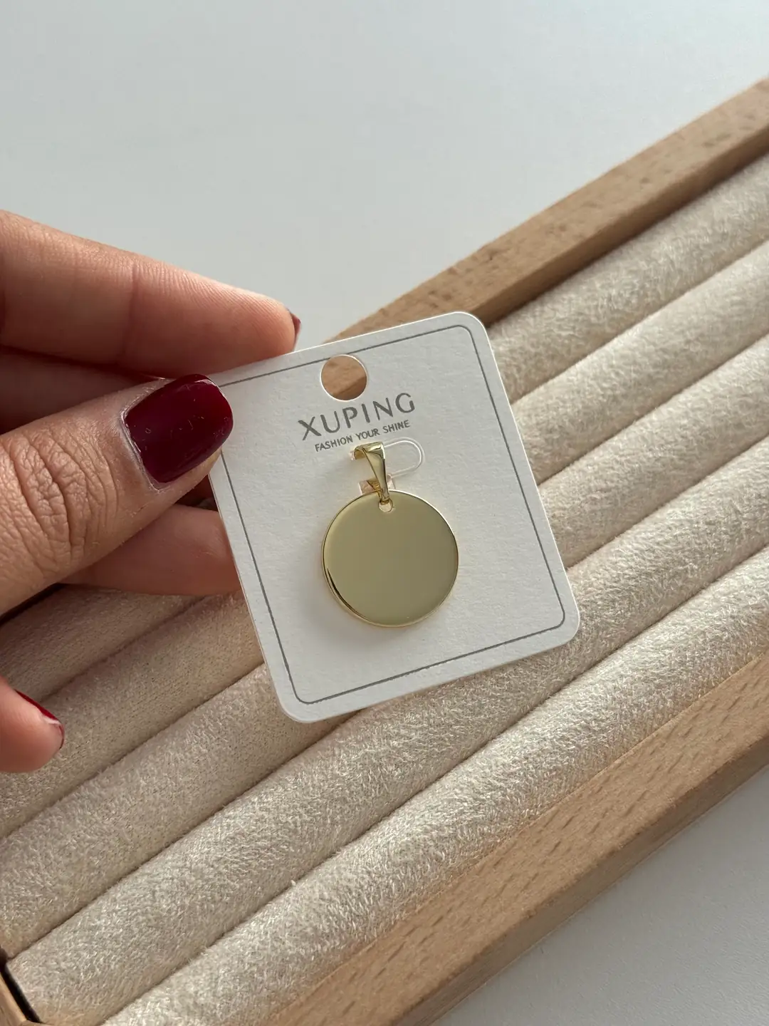 14k xuping seri plaka kolye ucu