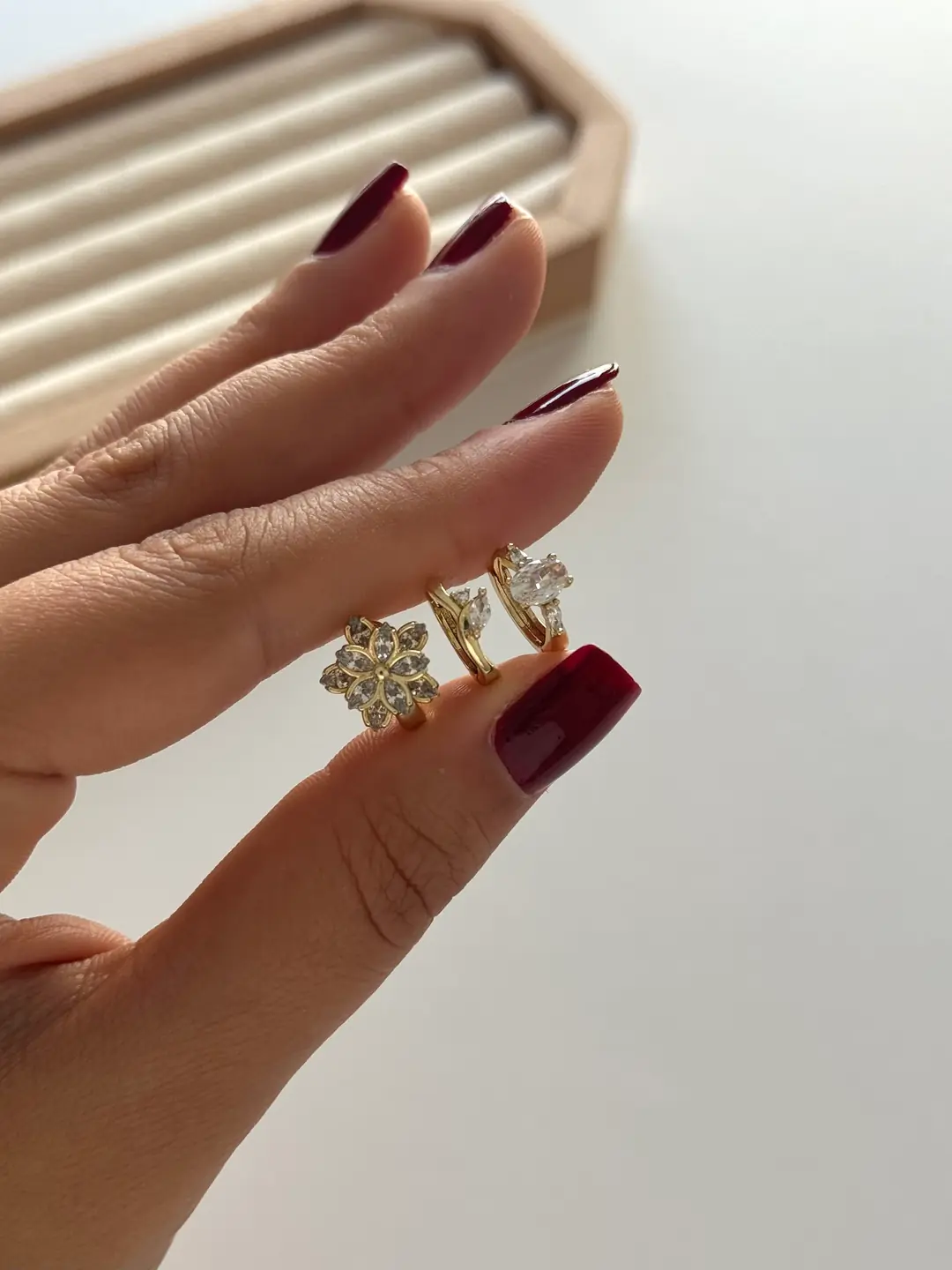 14K Xuping Seri 3lü Küpe Seti