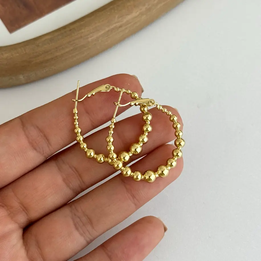 14K Altın Kaplama Kuyumcu Model Dorika Küpe