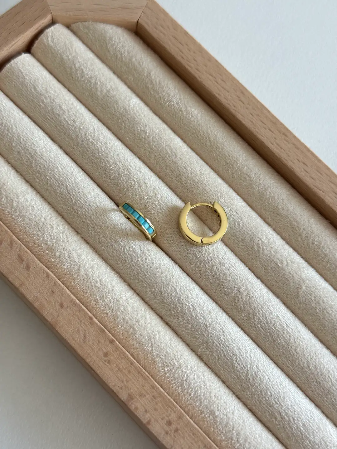 14K Xuping Seri Mavili Halka Küpe 3