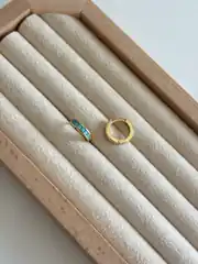 14K Xuping Seri Mavili Halka Küpe 3