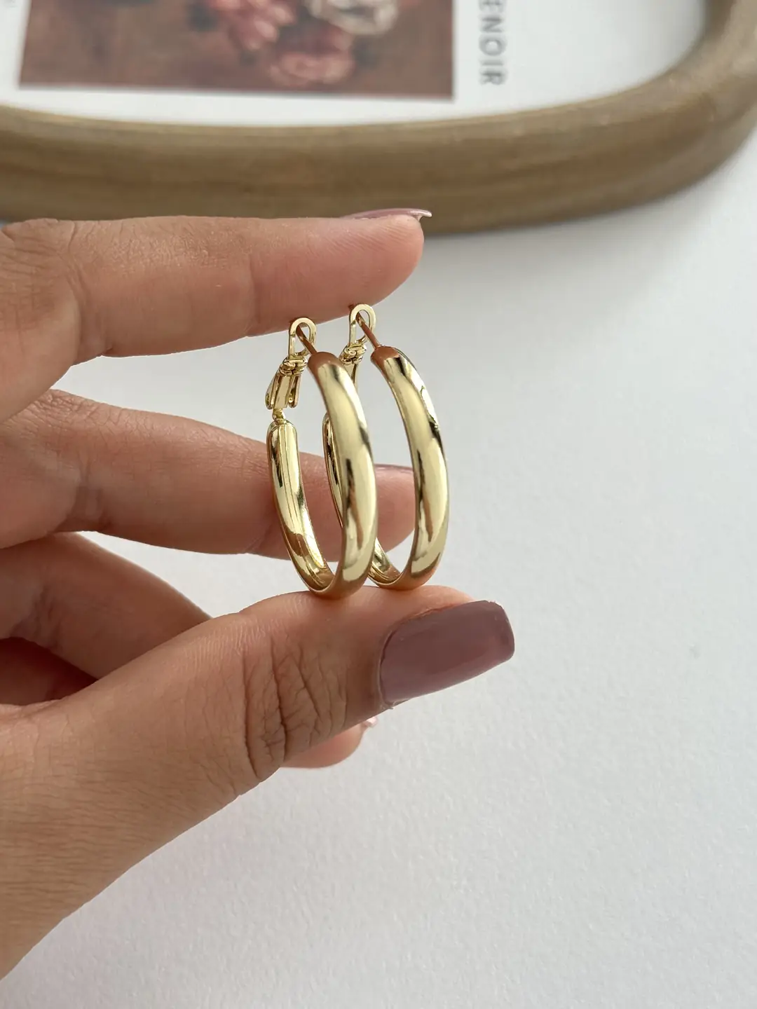 14K Xuping Seri Halka Küpe 3 Cm 3