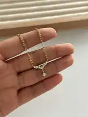 14k xuping seri minimal taşlı kolye  2