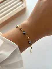 14k xuping seri yonca detaylı nazar bileklik  1