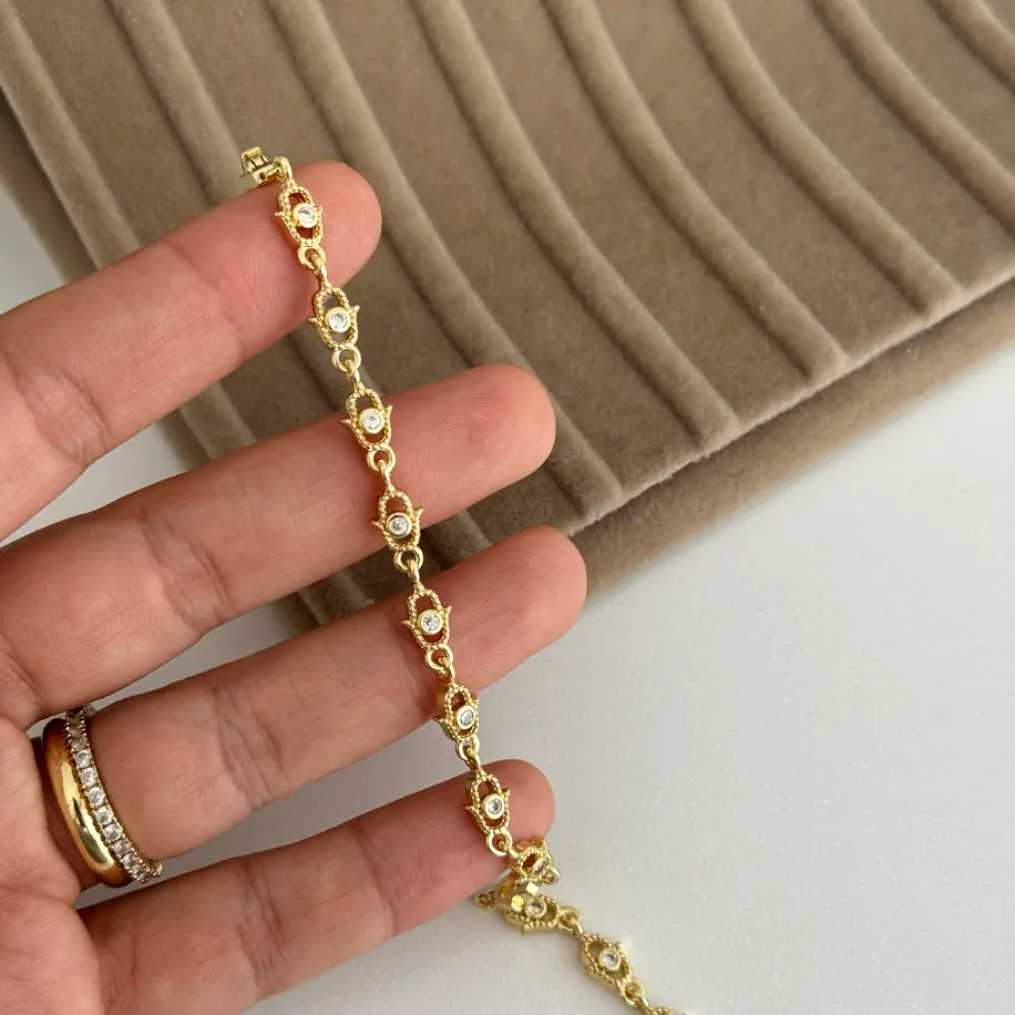 14K Altın Kaplama Fatmaana Eli Bileklik