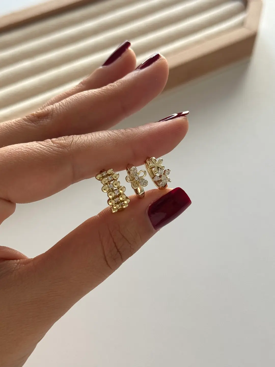 14K Xuping Seri 3lü Küpe Seti 