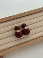 Bordo Kemik Toffee Küpe 2