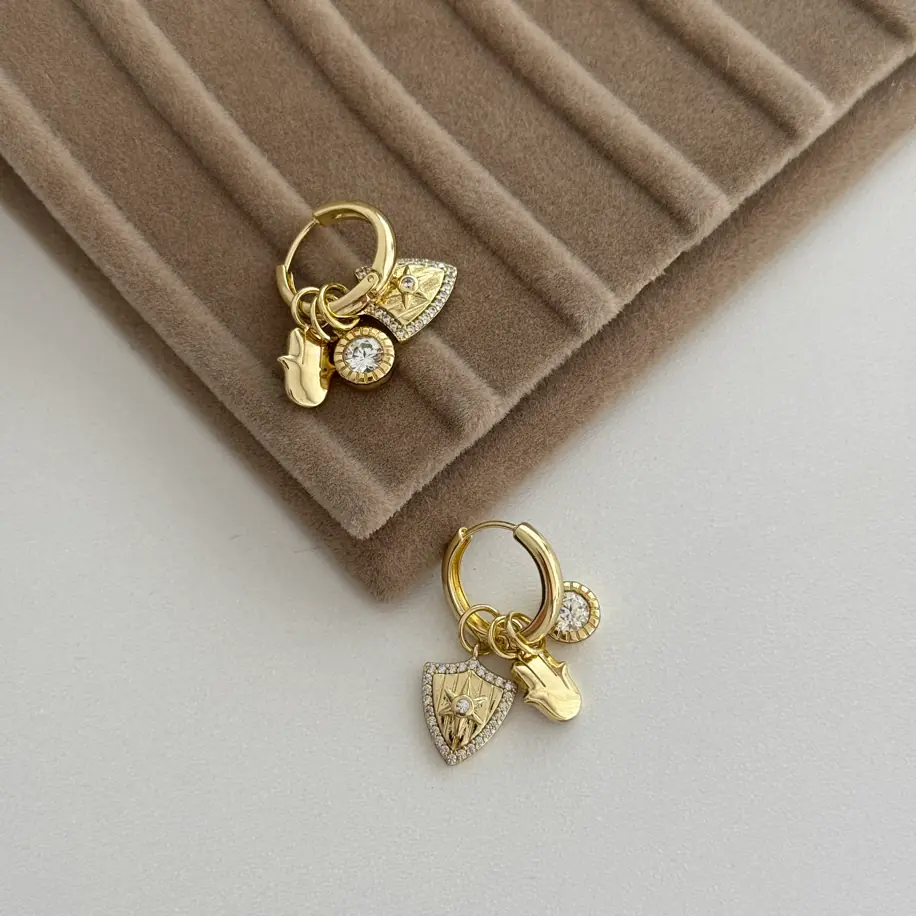 14K Xuping Seri Charm Küpe