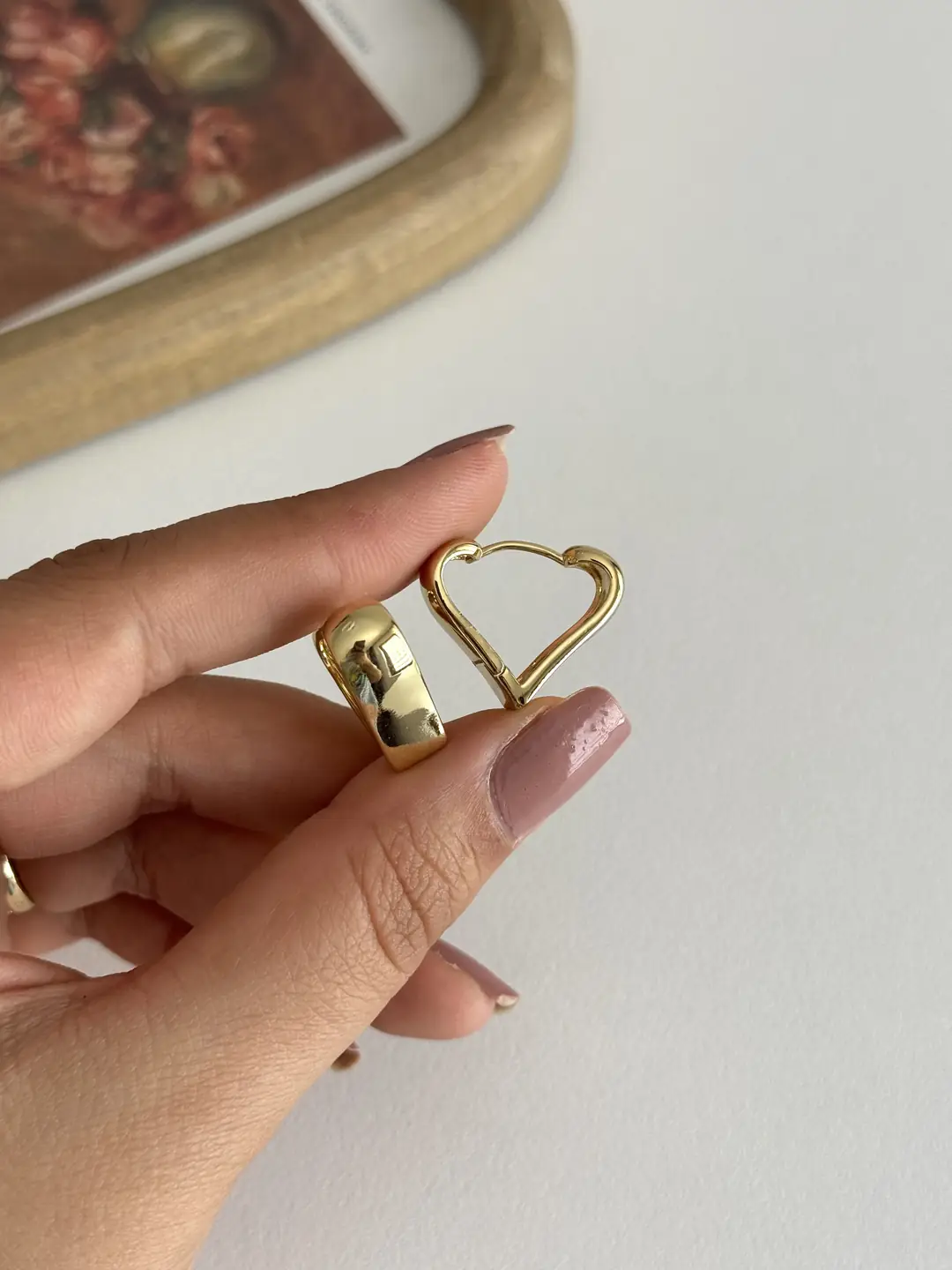 14K Xuping Seri Kalın Kalp Küpe