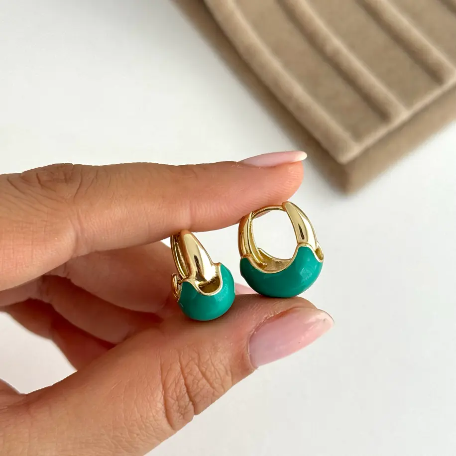 14K Xuping Seri Turkuaz Küpe