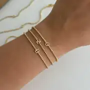 14K Özel Seri Minimal Harf Bileklik 2
