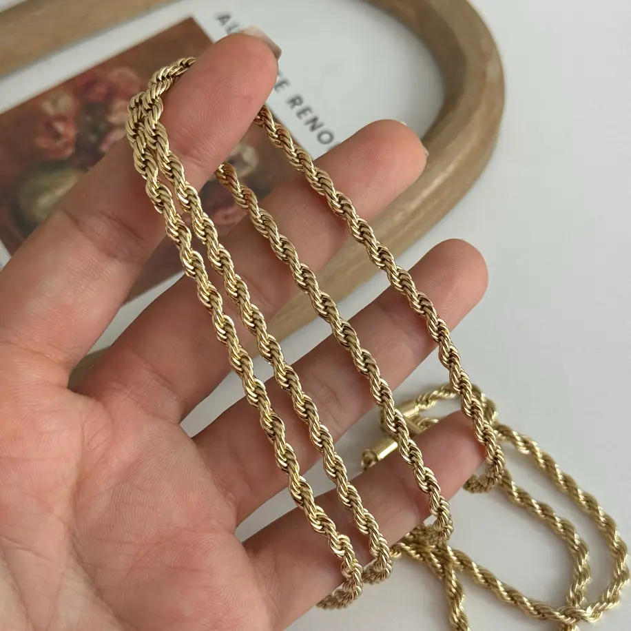 14K Xuping Seri Burgu Kolye 45 Cm - 4 Mm Kalınlık