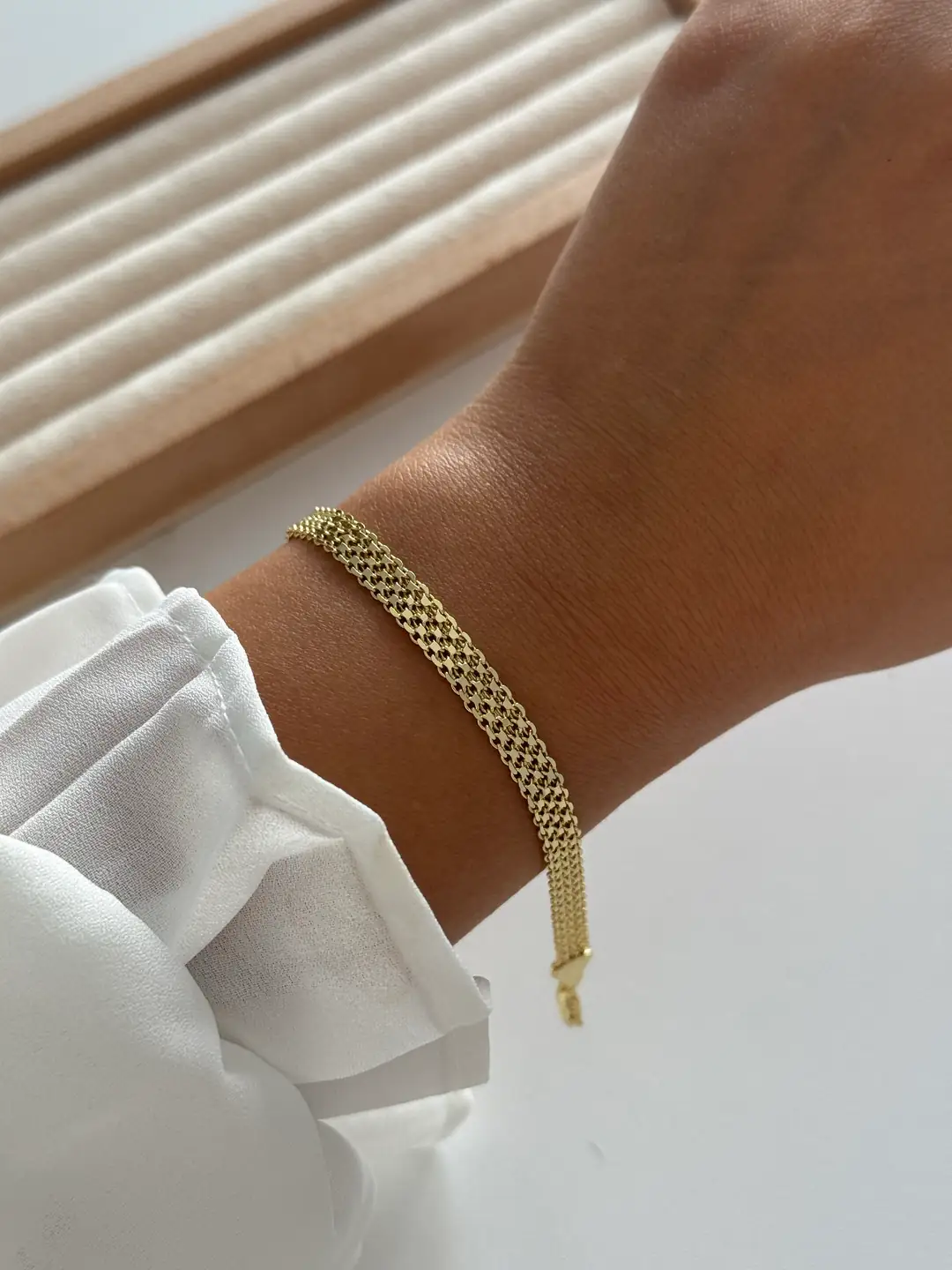 14k altın kaplama bismark hasır bileklik 